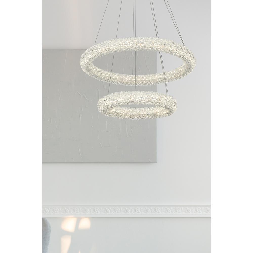 Bowen 24 inch Adjustable LED Chandelier in Satin Gold. Picture 9