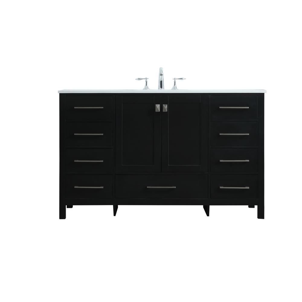 54 Inch SIngle Bathroom Vanity In Black. Picture 1