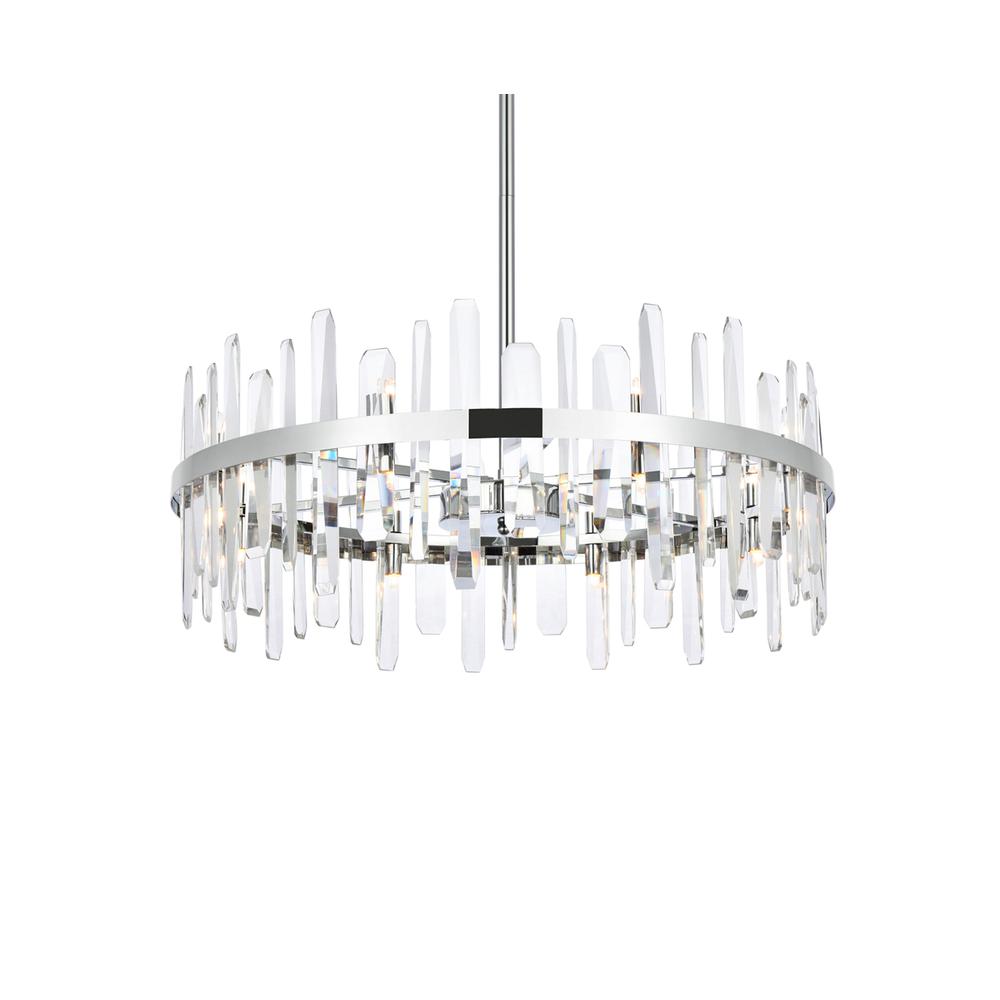 Serena 32 inch crystal round chandelier in chrome. Picture 2