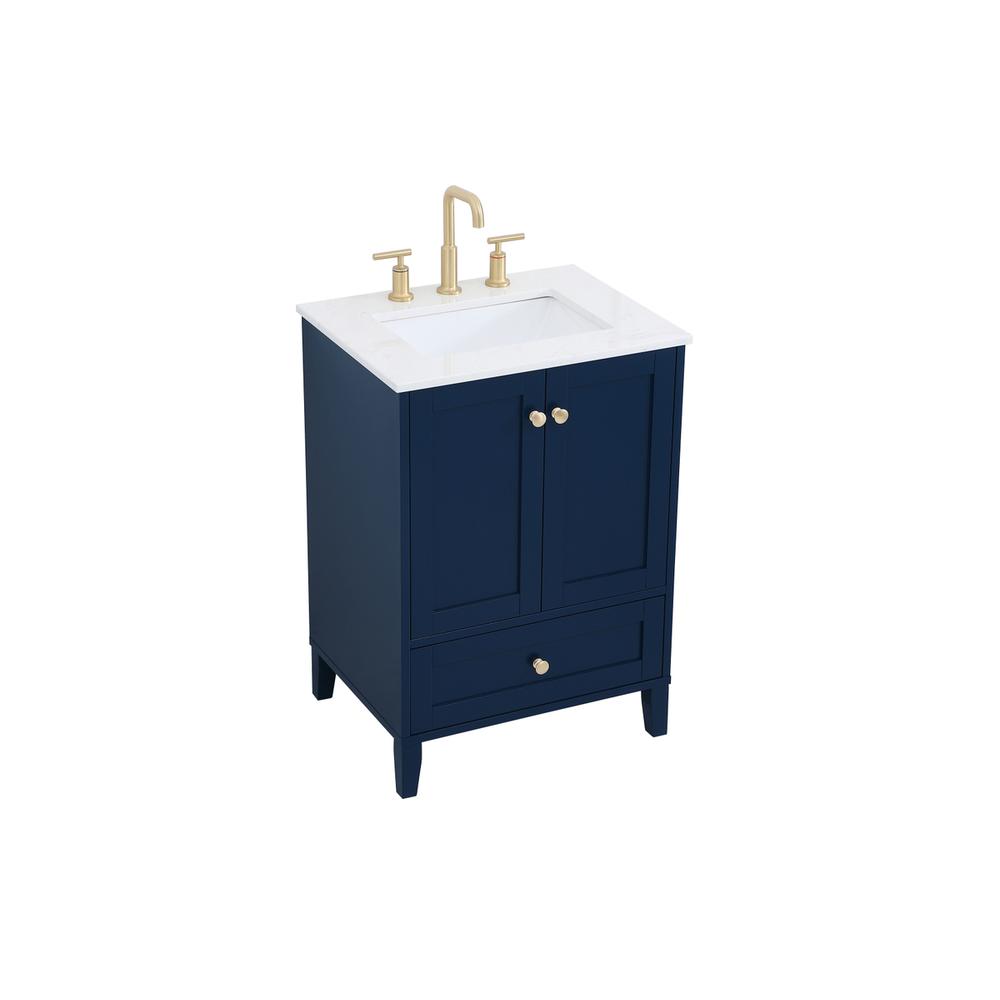 24 inch Single Bathroom Vanity in Blue. Picture 7