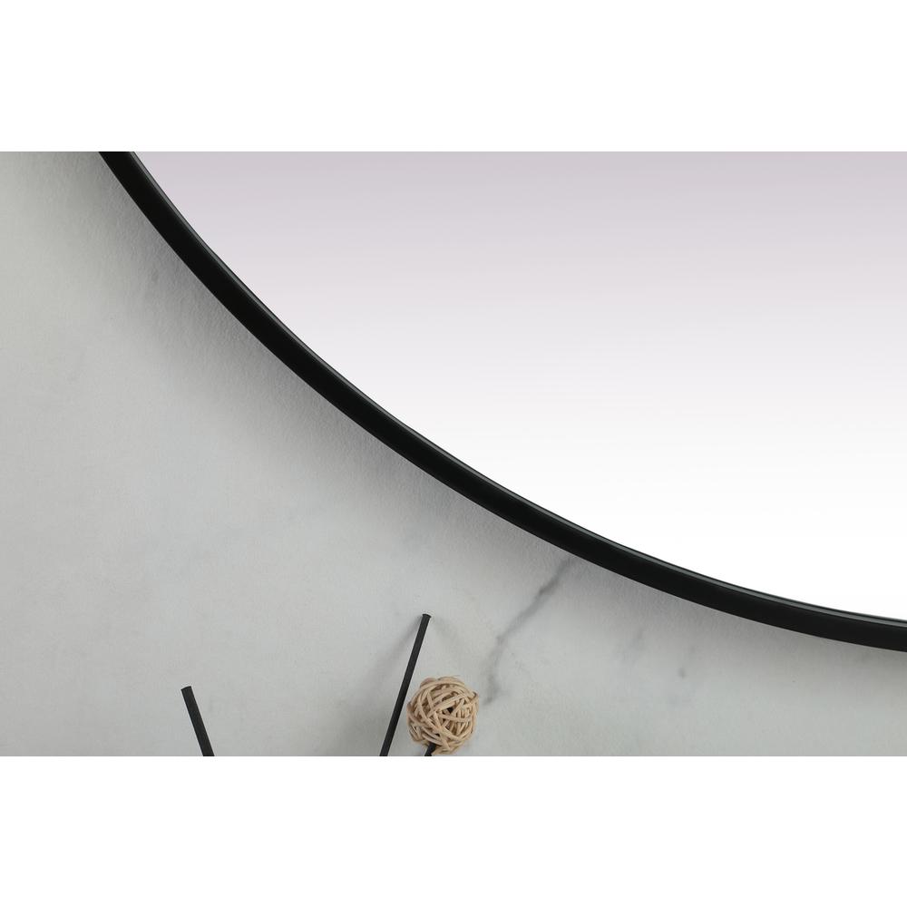 Metal Frame Oval Mirror 36x60 Inch in Black. Picture 5