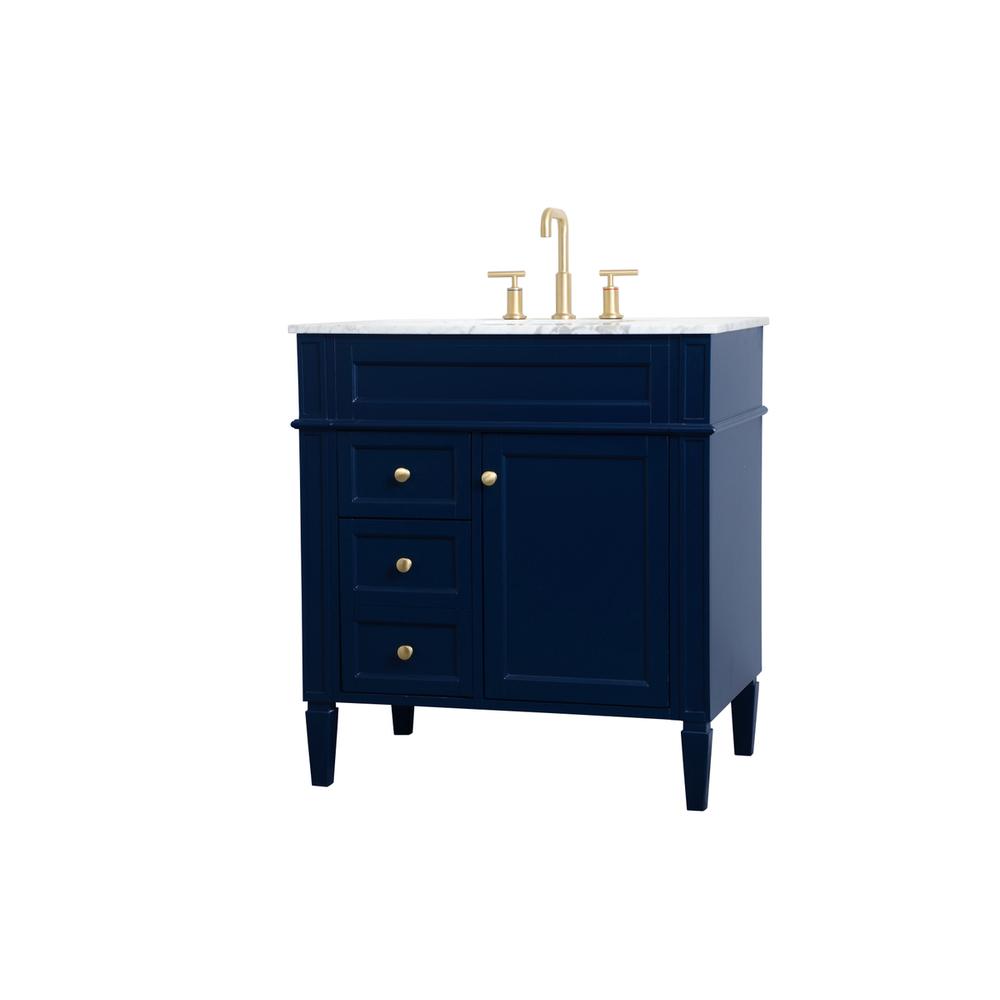 32 inch Single bathroom vanity in blue. Picture 6