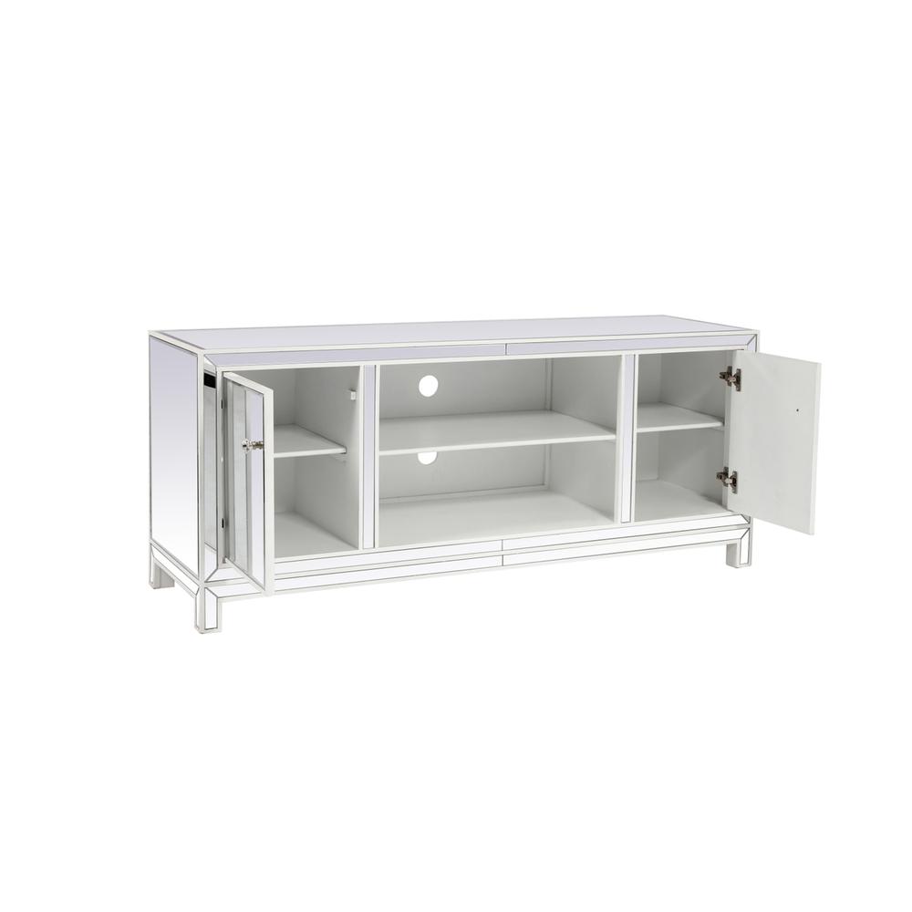 60 in. mirrored TV stand in white. Picture 4