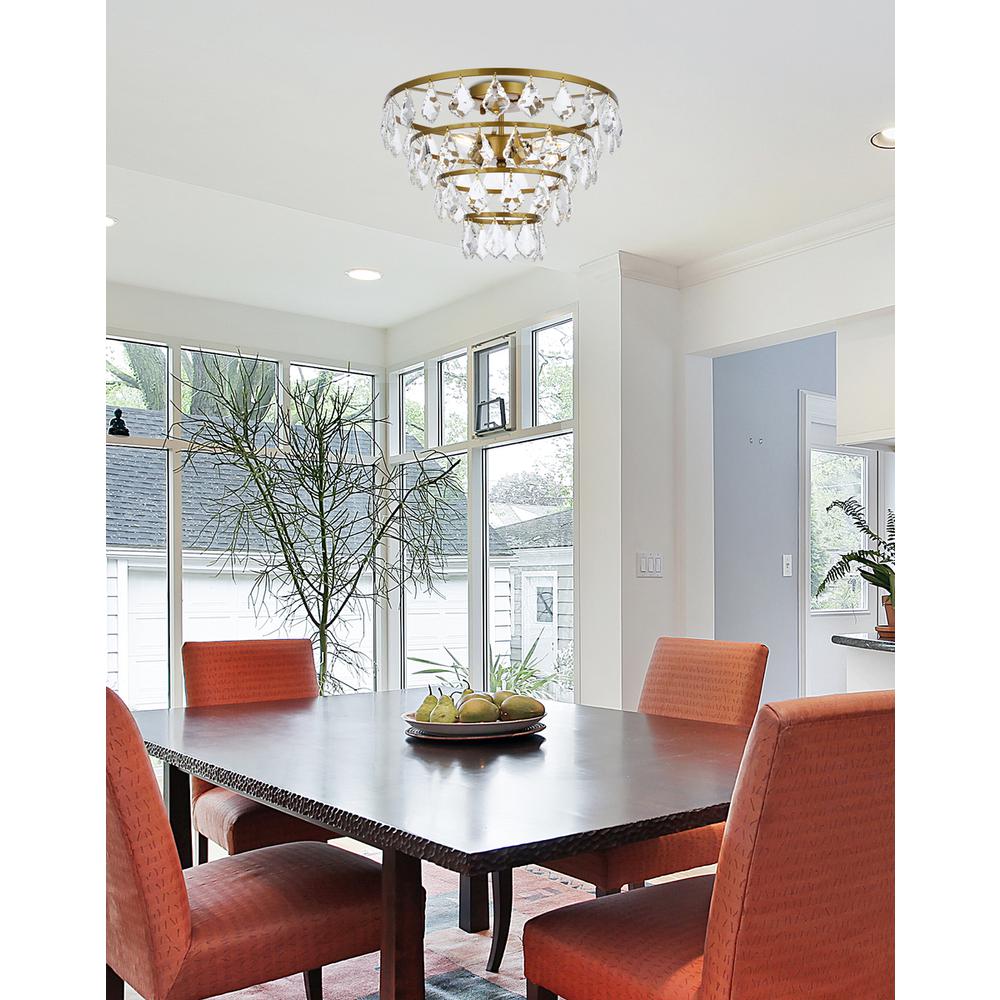 Ella 16 inch flush mount in brass. Picture 8