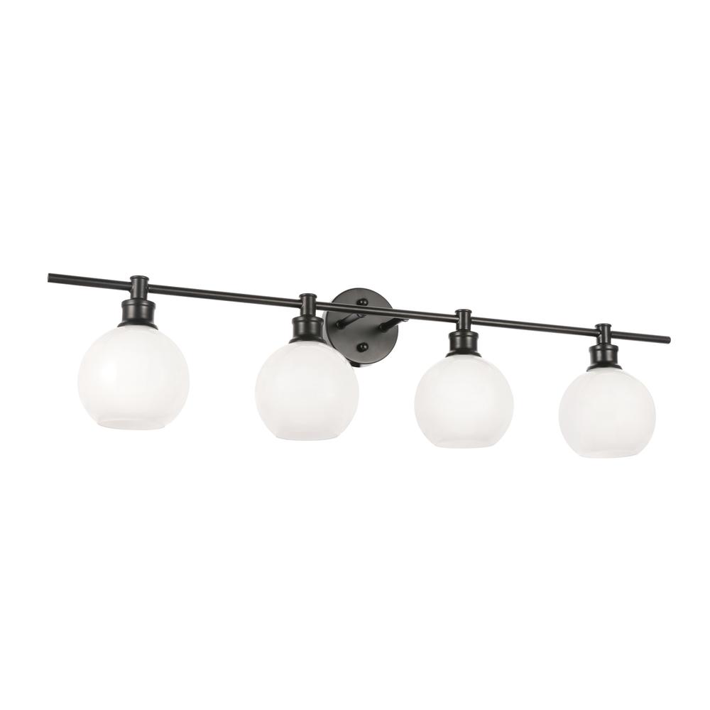 Collier 4 light Black and Frosted white glass Wall sconce. Picture 12
