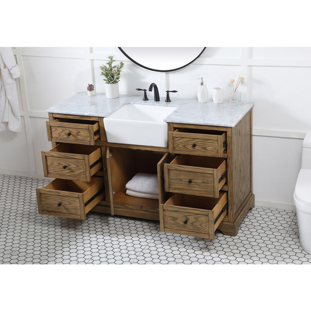 60 inch Single bathroom vanity in driftwood. Picture 3