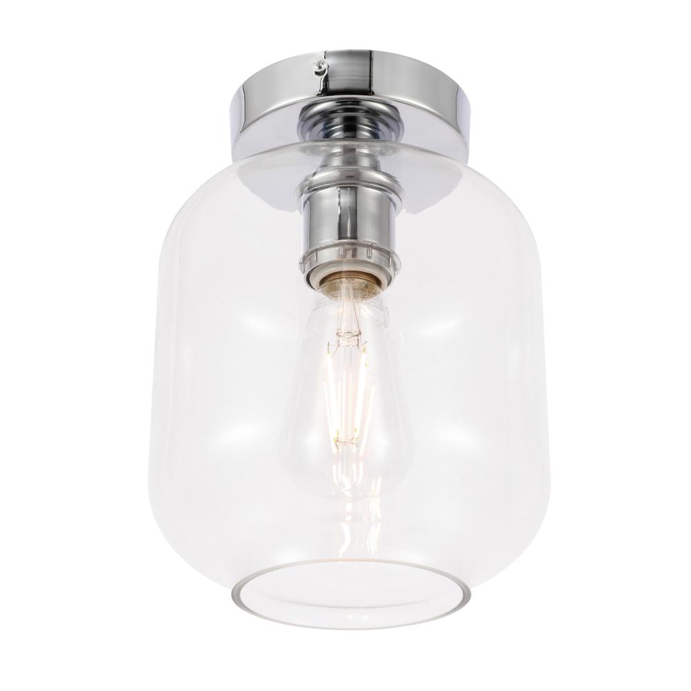 Collier 1 light Chrome and Clear glass Flush mount. Picture 7