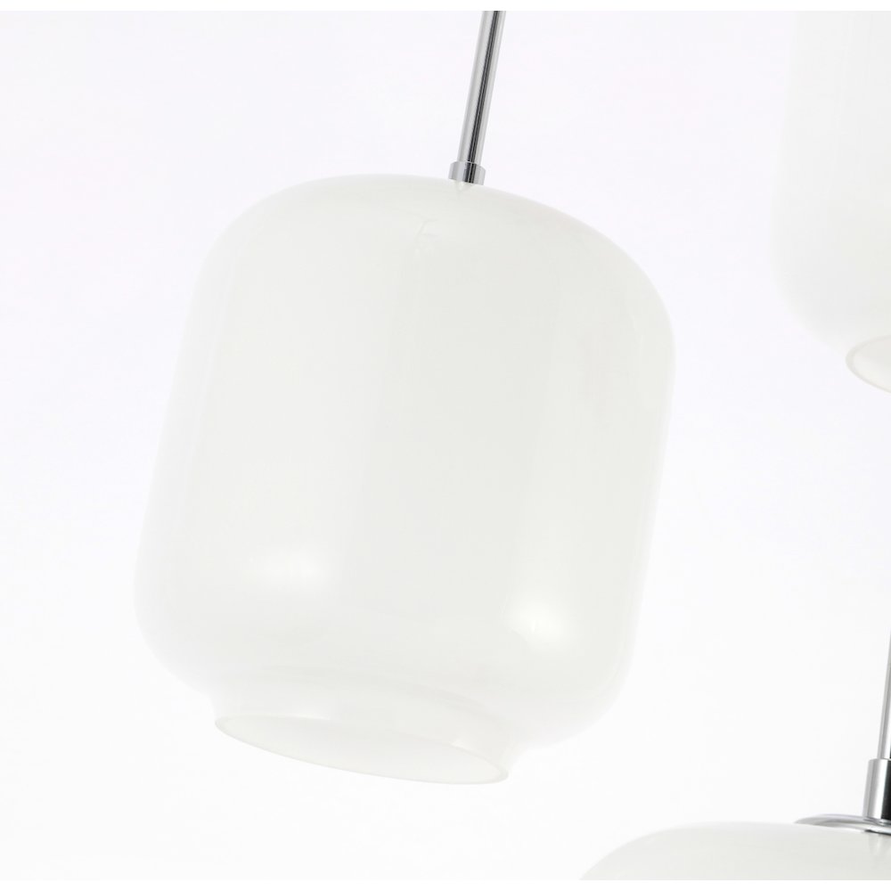 Collier 3 Light Chrome And Frosted White Glass Pendant. Picture 10
