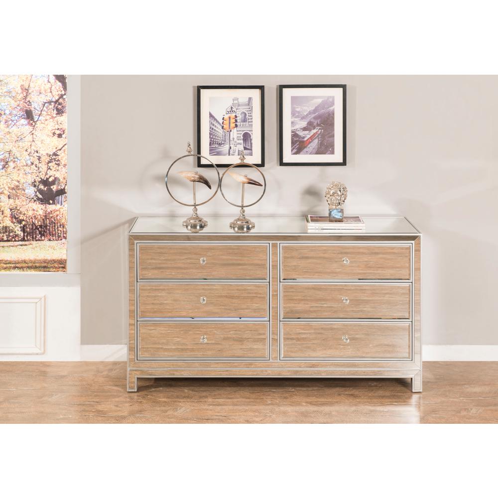 Dresser 6 drawers 60in. W x 18in. D x 32in. H in antique silver paint. Picture 11