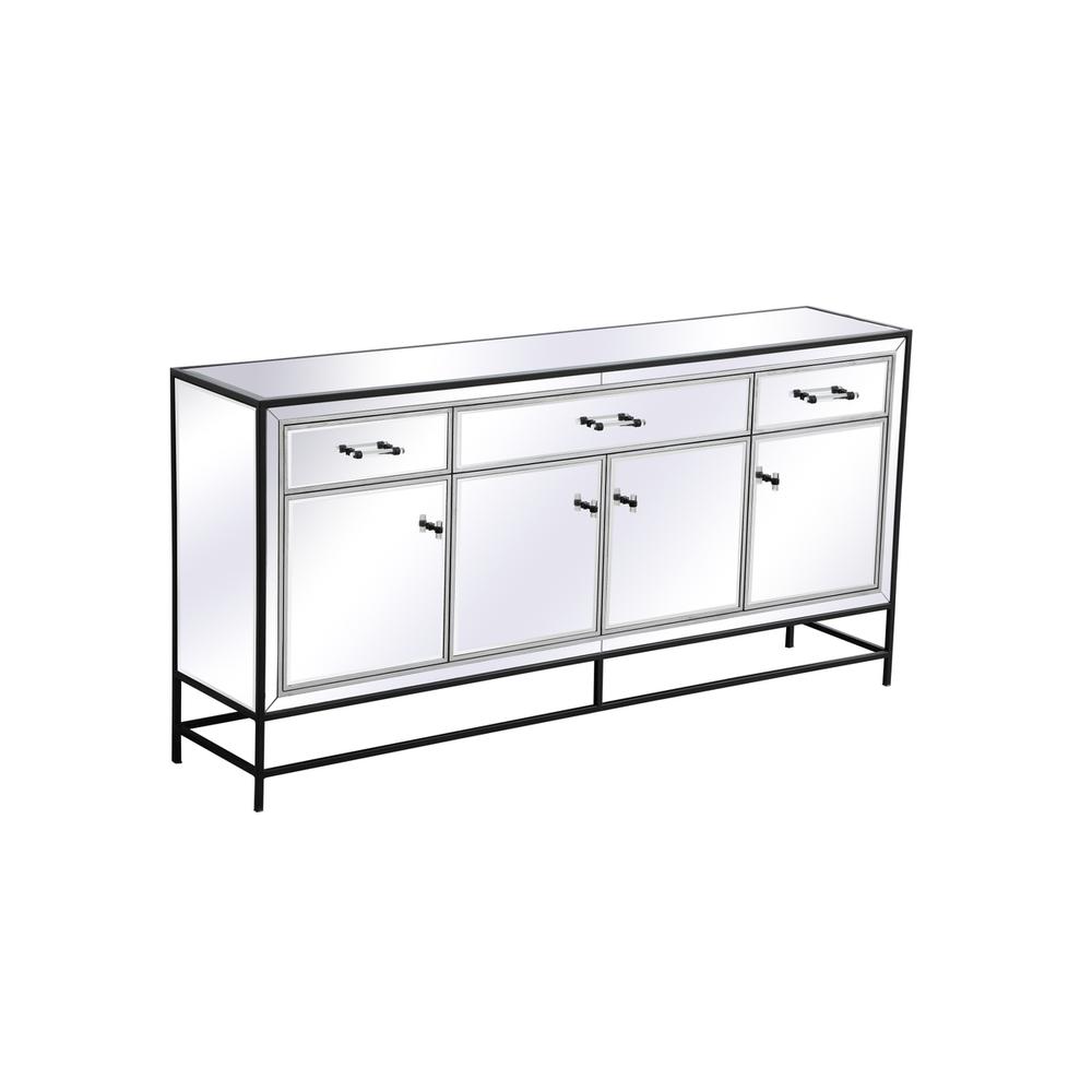 James 72 in. mirrored credenza in black. Picture 5