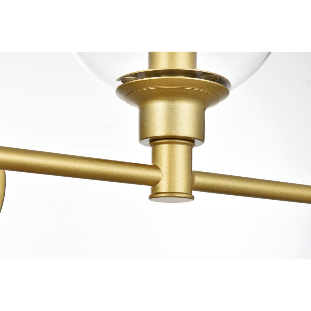 Jaelynn 5 light Brass and Clear Bath Sconce. Picture 4