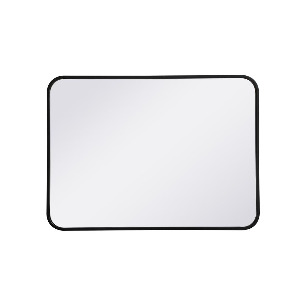 Soft corner metal rectangular mirror 22x30 inch in Black. Picture 6