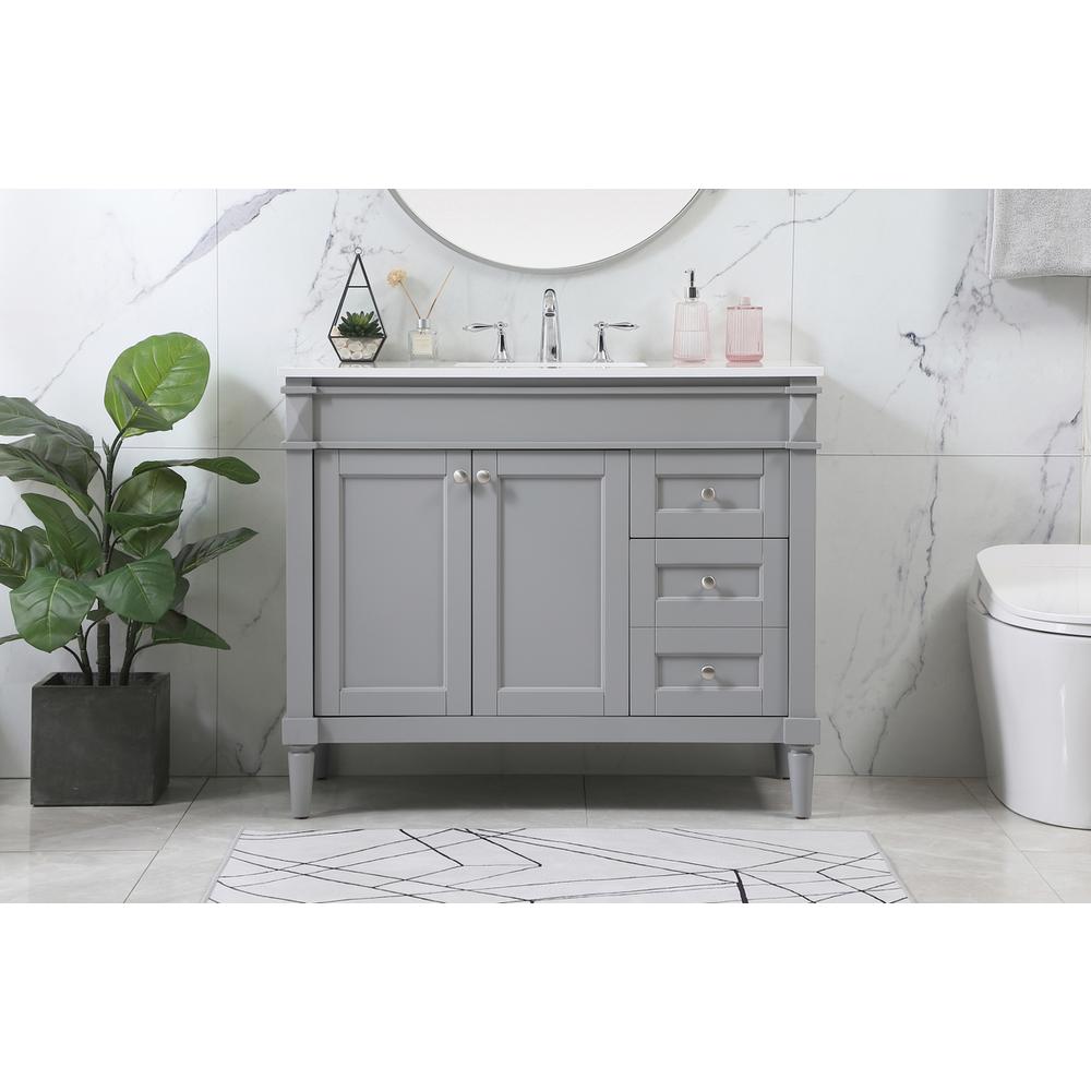 42 inch Single bathroom vanity in grey. Picture 14