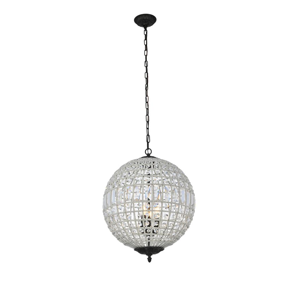 Olivia 3 light Dark Bronze Pendant Clear Royal Cut Crystal. Picture 1