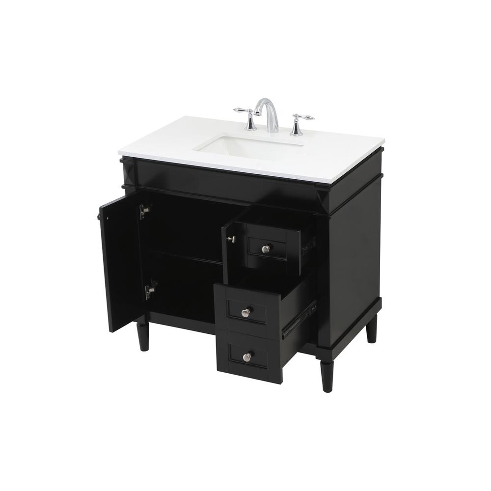 36 inch Single bathroom vanity in black. Picture 9