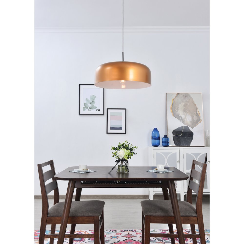 Etude 1 Light Satin Gold And Black Pendant. Picture 2
