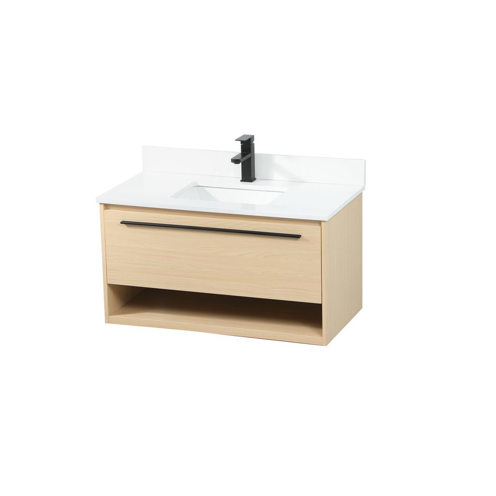 36 inch Single bathroom vanity in maple with backsplash. Picture 8