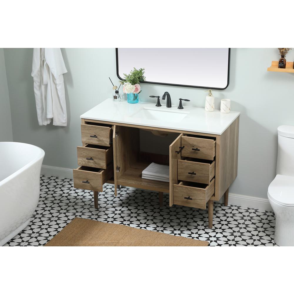 48 inch Single bathroom vanity in natural oak. Picture 3