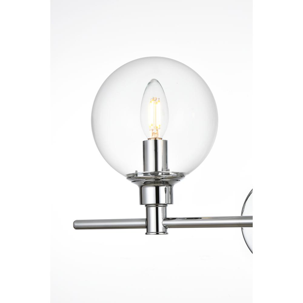 Jaelynn 2 light Chrome and Clear Bath Sconce. Picture 3