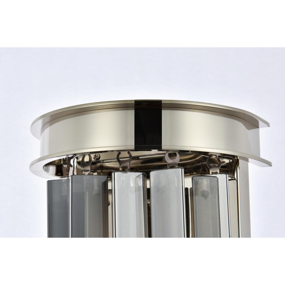 Sydney 2 light polished nickel Wall Sconce Silver Shade (Grey) Royal Cut Crystal. Picture 3
