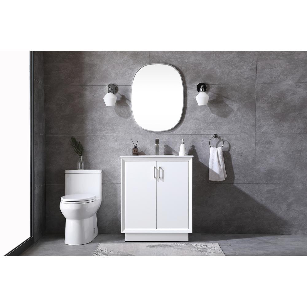 30 Inch SIngle Bathroom Vanity In White. Picture 4