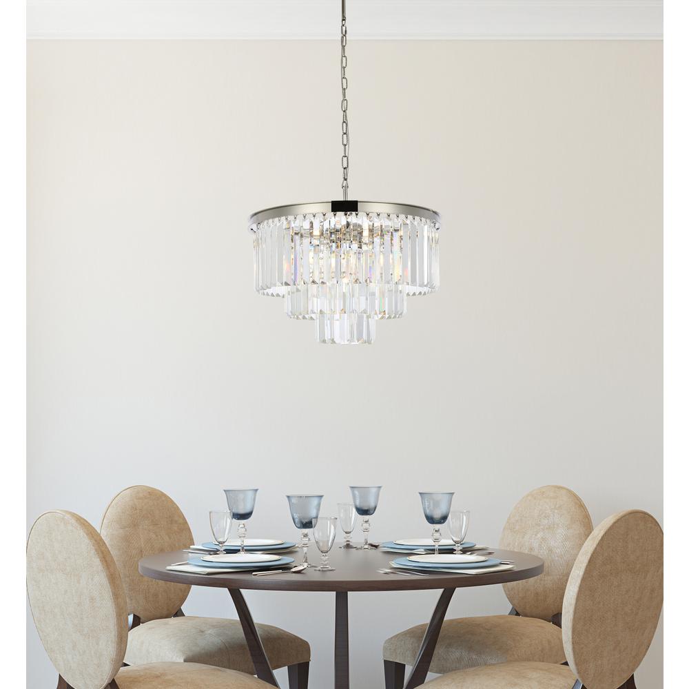 Sydney 9 light polished nickel Chandelier Clear Royal Cut Crystal. Picture 8
