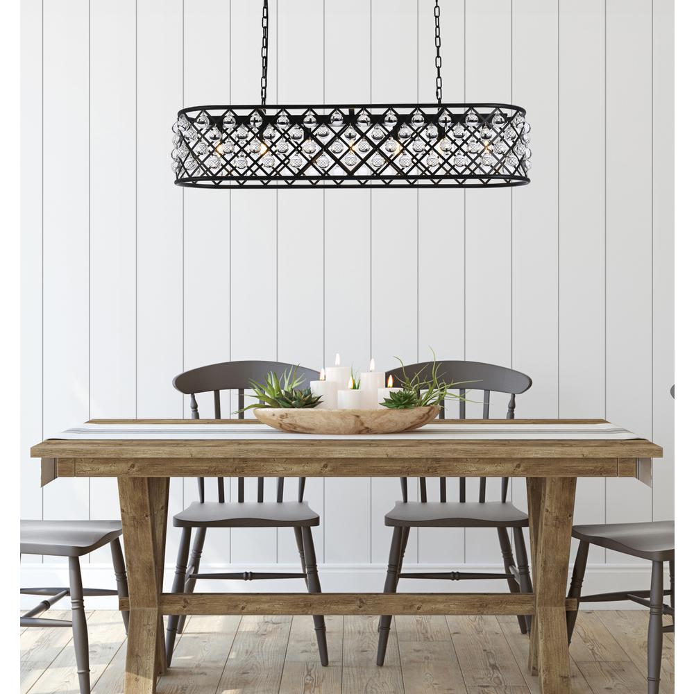 Madison 7 light Matte Black Chandelier Clear Royal Cut Crystal. Picture 8