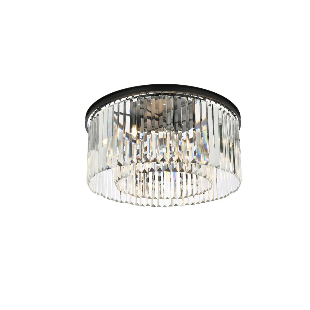 Sydney 8 light Matte Black Flush Mount Clear Royal Cut Crystal. Picture 2