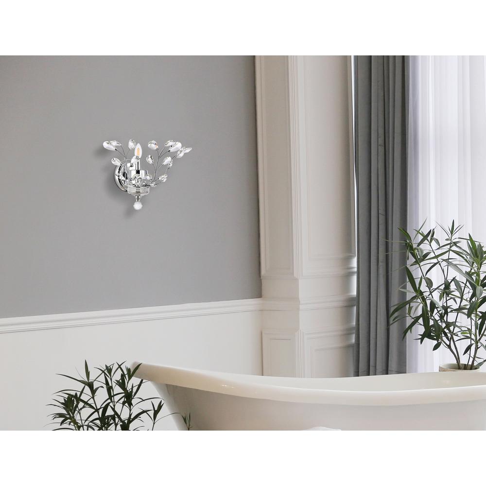 Orchid 1 light Chrome Wall Sconce Clear Royal Cut Crystal. Picture 6