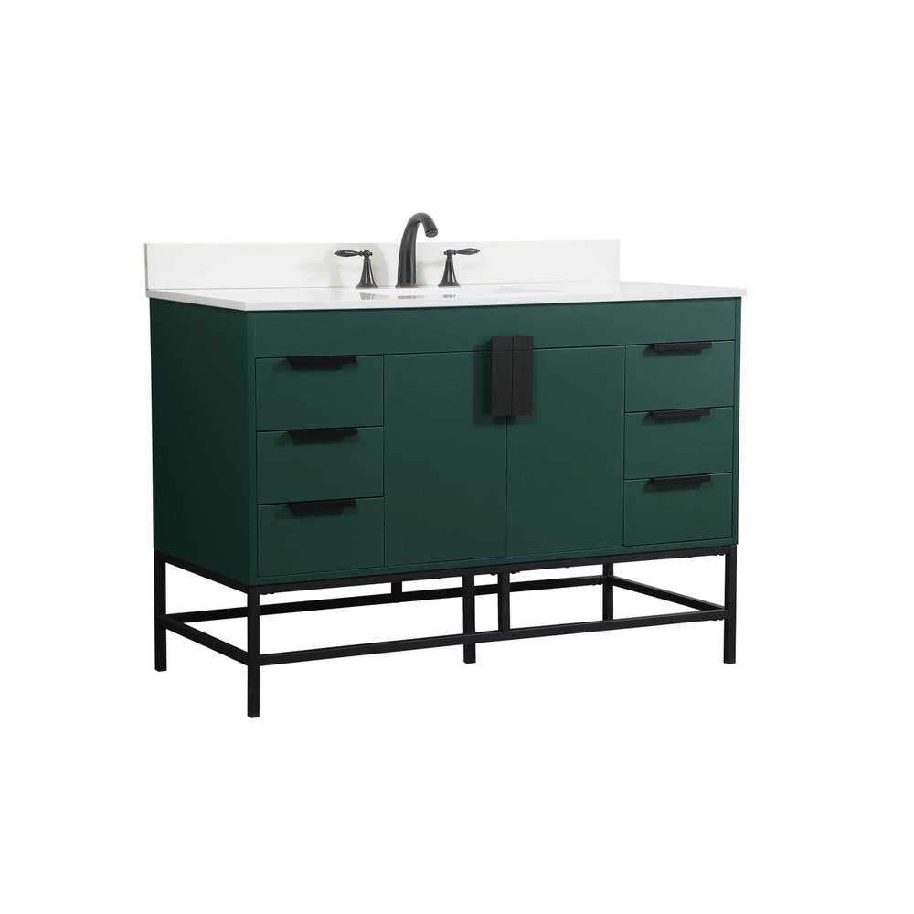 48 inch Single bathroom vanity in green with backsplash. Picture 7