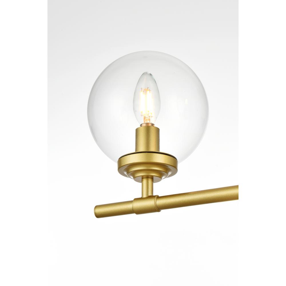 Ingrid 4 light Brass and Clear Bath Sconce. Picture 3