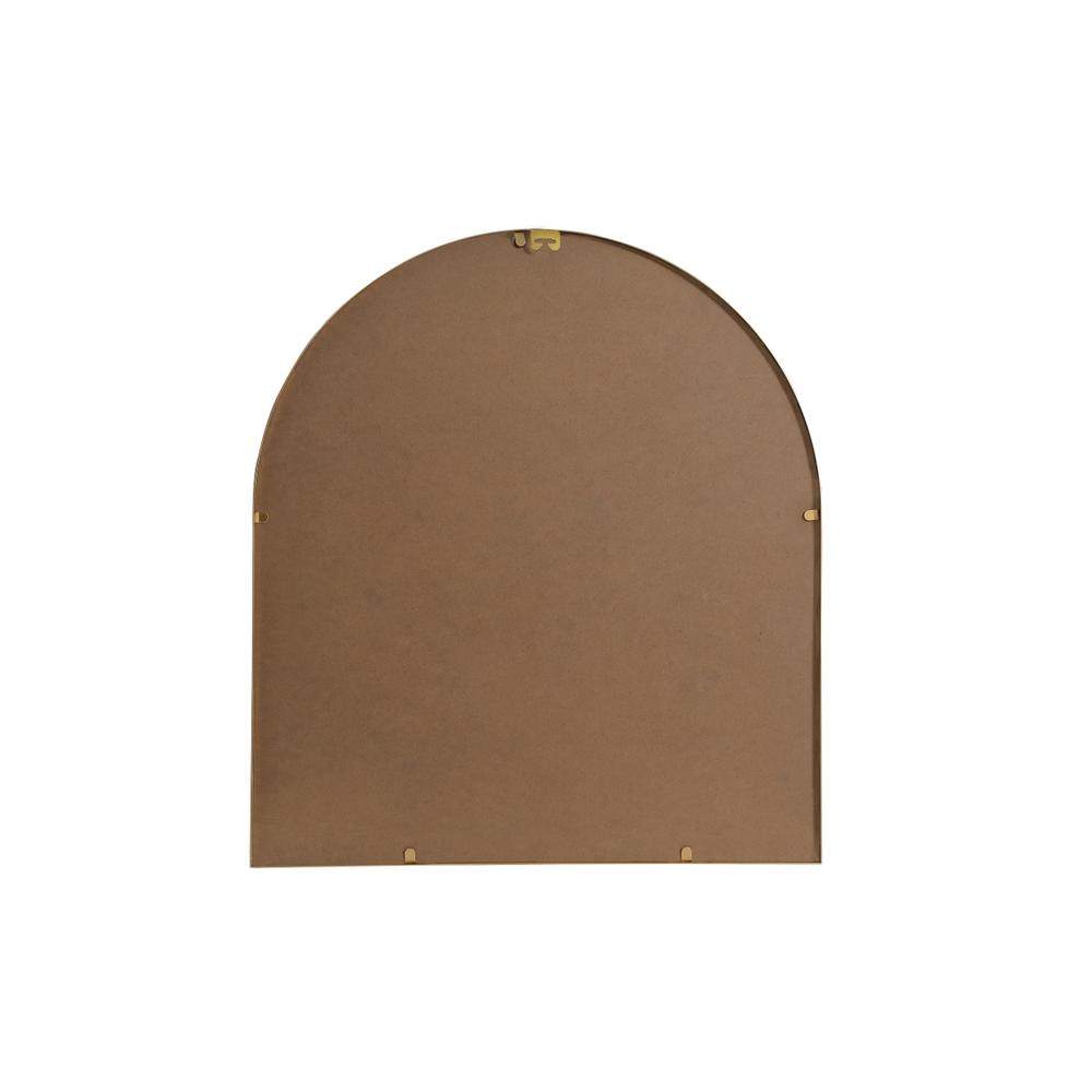 Metal Frame Arch Mirror 27x30 Inch in Brass. Picture 8