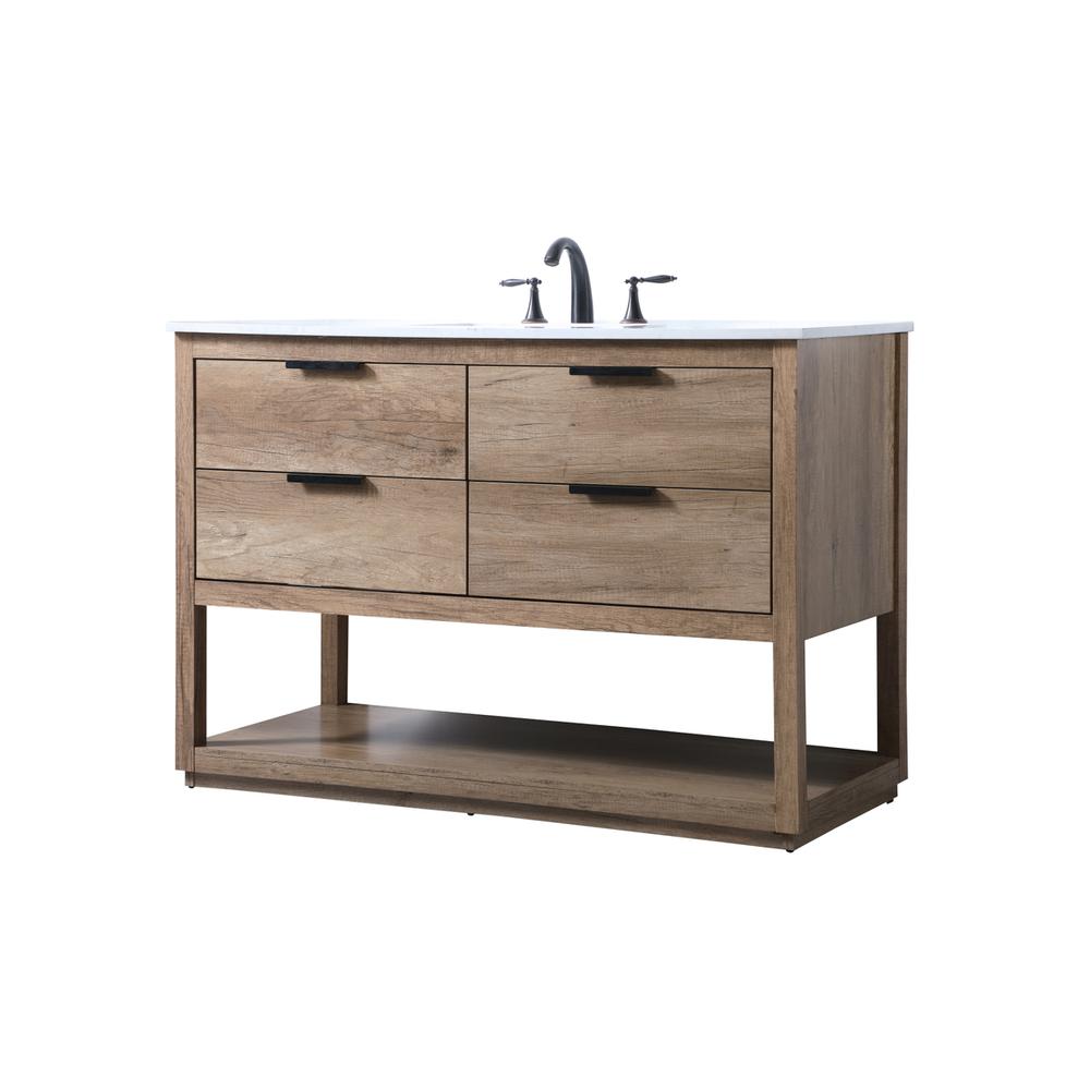 48 Inch SIngle Bathroom Vanity In Natural Oak. Picture 7