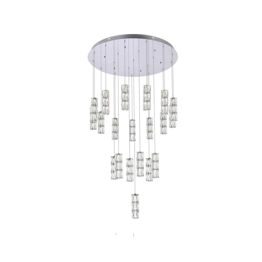 Polaris 38 inch LED chandelier in chrome. Picture 6