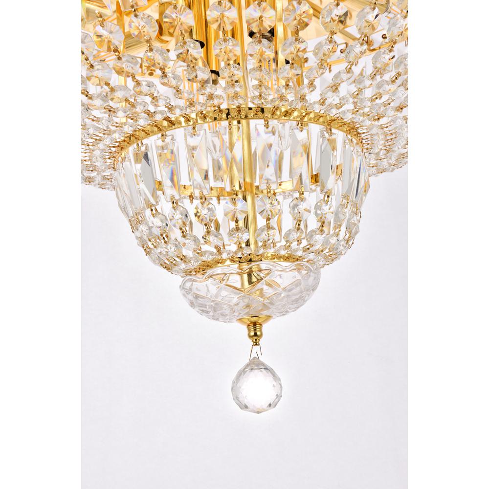 Tranquil 10 light Gold Flush Mount Clear Royal Cut Crystal. Picture 3