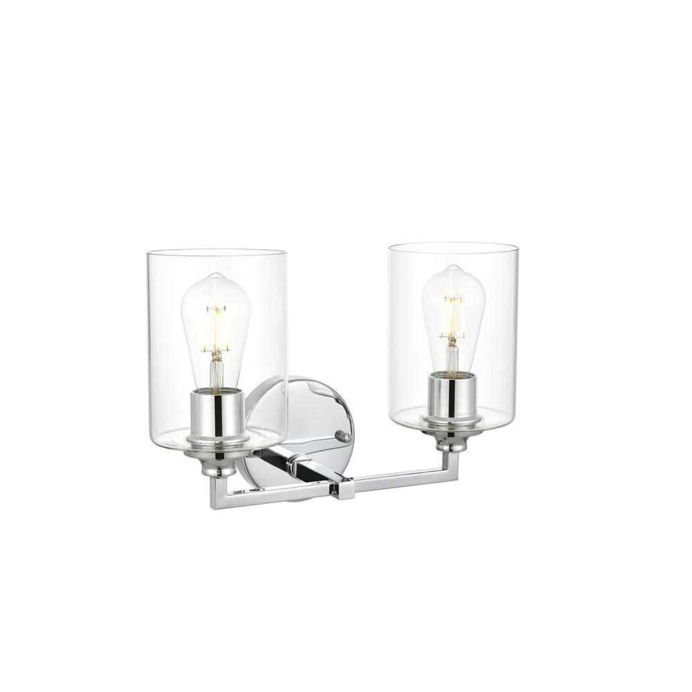 Mayson 2 light Chrome and Clear Bath Sconce. Picture 3