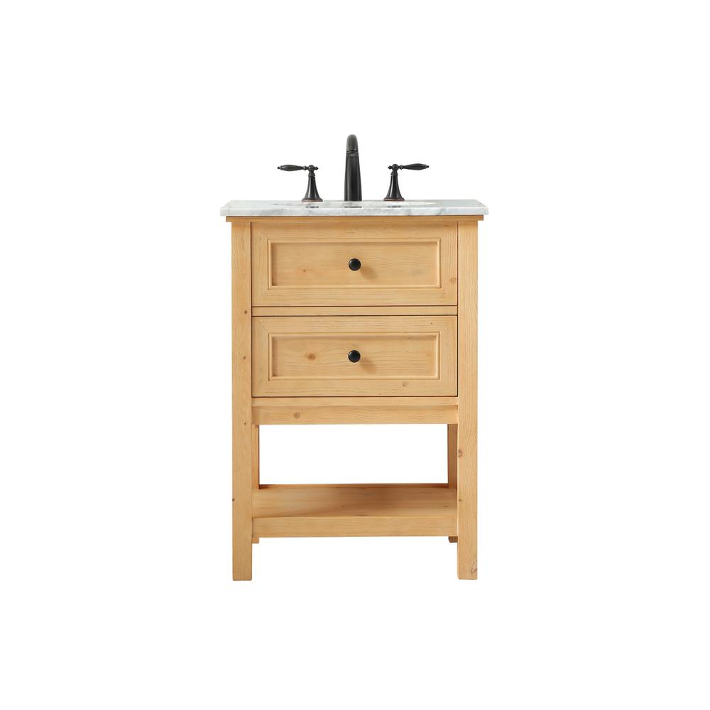24 inch Single bathroom vanity in natural wood. Picture 1