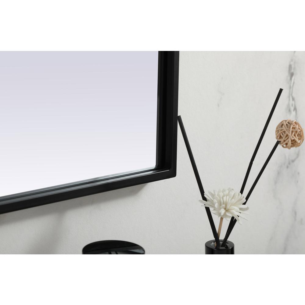 Metal Frame Arch Mirror 40x30 Inch in Black. Picture 6