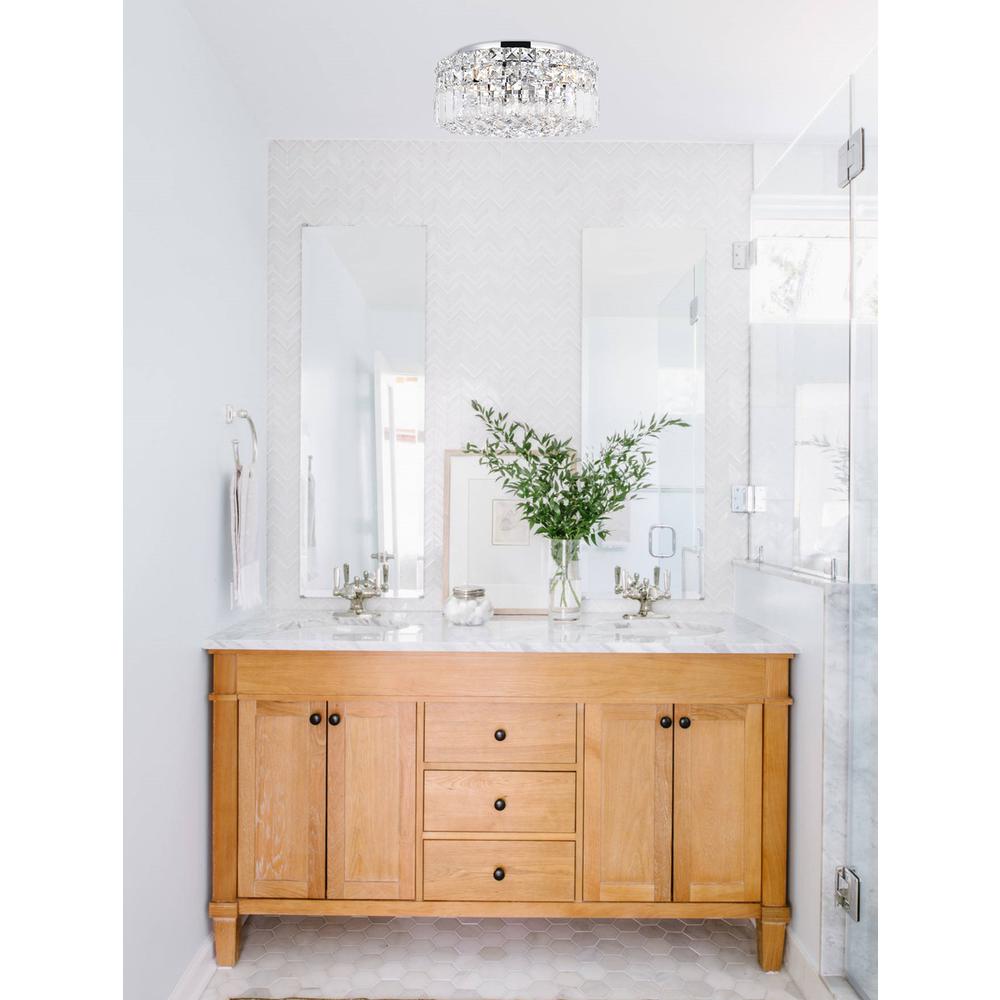 Maxime 4 light Chrome Flush Mount Clear Royal Cut Crystal. Picture 9