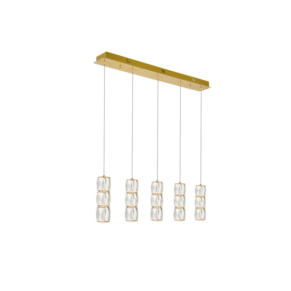 Polaris LED light gold Pendant Clear Royal Cut Crystal. Picture 2