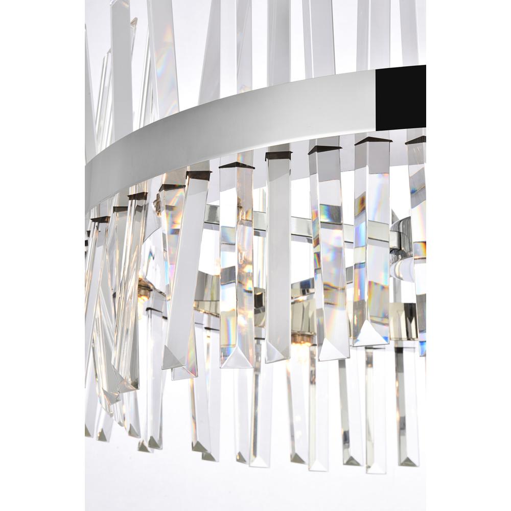 Serephina 25 inch crystal round pendant light in chrome. Picture 3