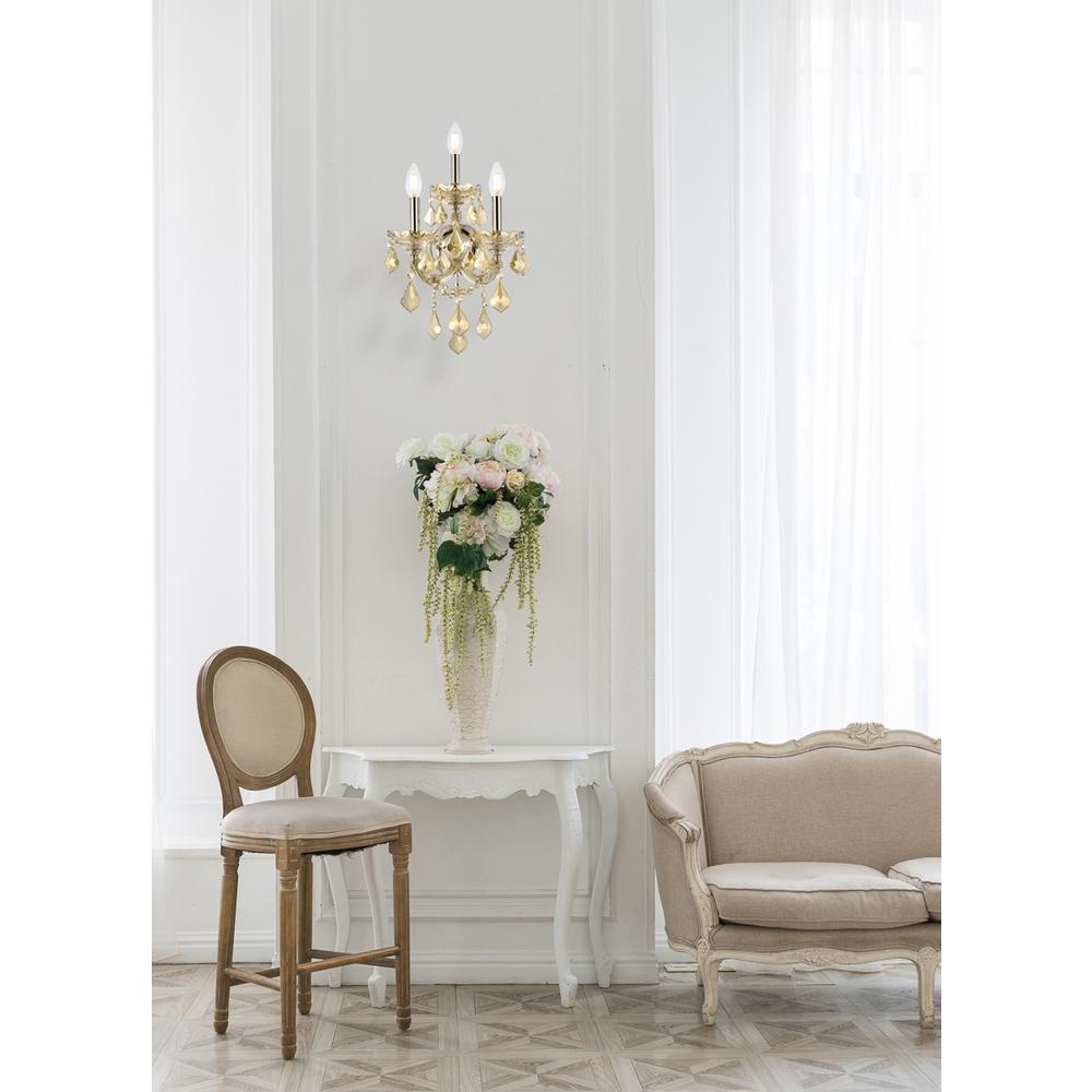 Maria Theresa 3 light Golden Teak Wall Sconce Golden Teak. Picture 7