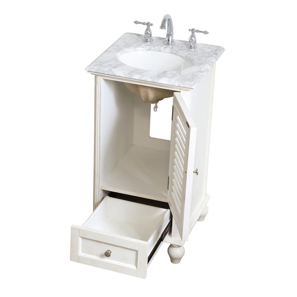 19 inch Single Bathroom Vanity in Antique White. Picture 8