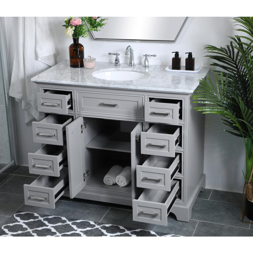 42 in. Single Bathroom Vanity set in light grey. Picture 4