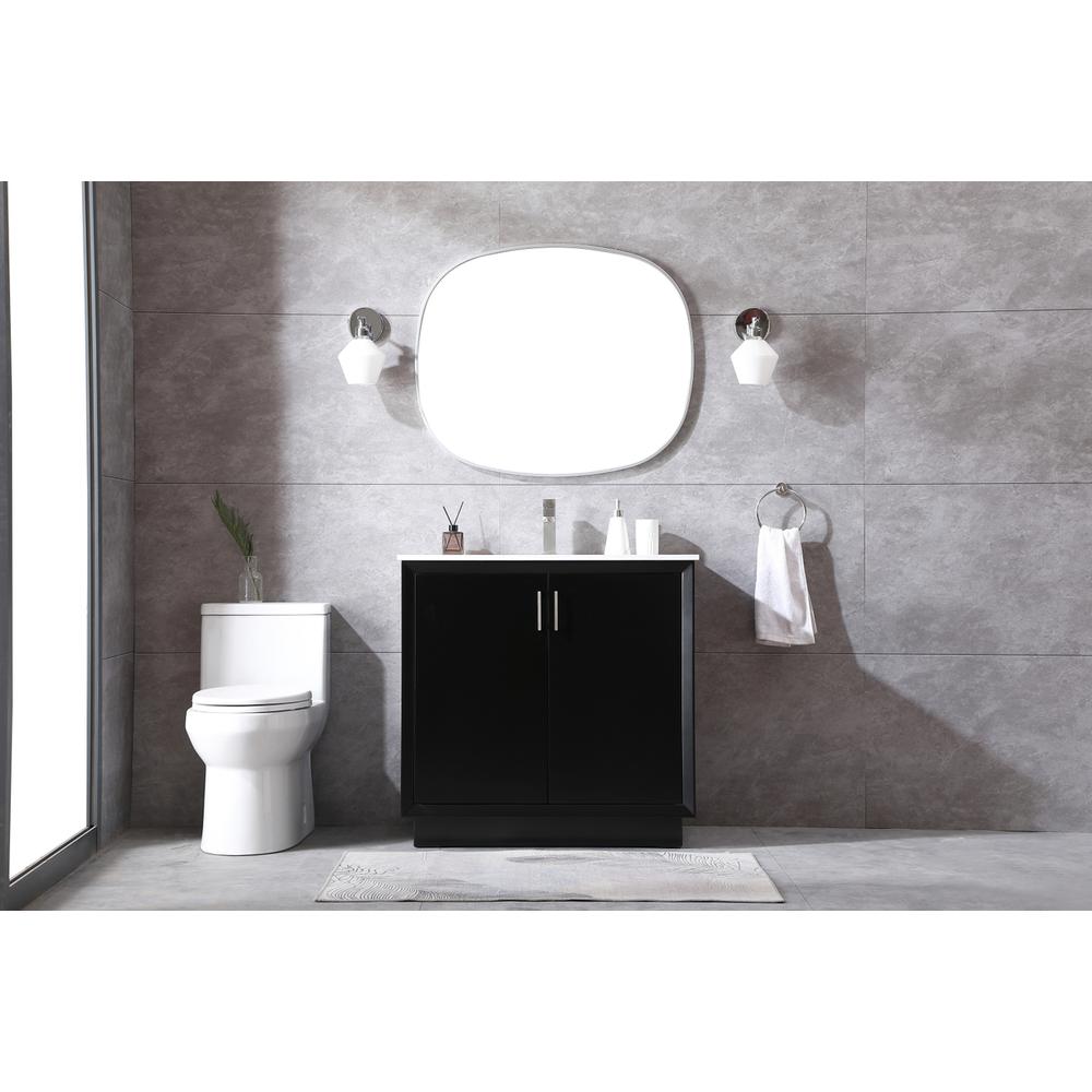 36 Inch SIngle Bathroom Vanity In Black. Picture 4