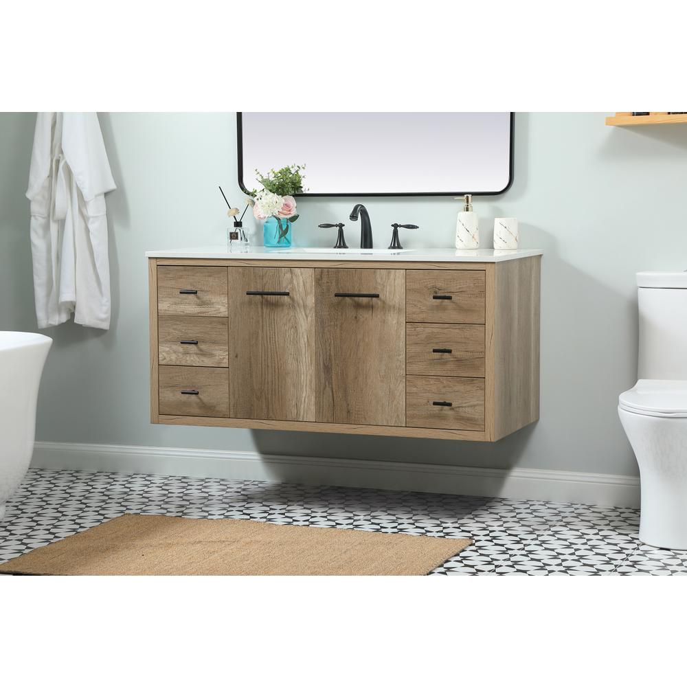 48 inch Single bathroom vanity in natural oak. Picture 5