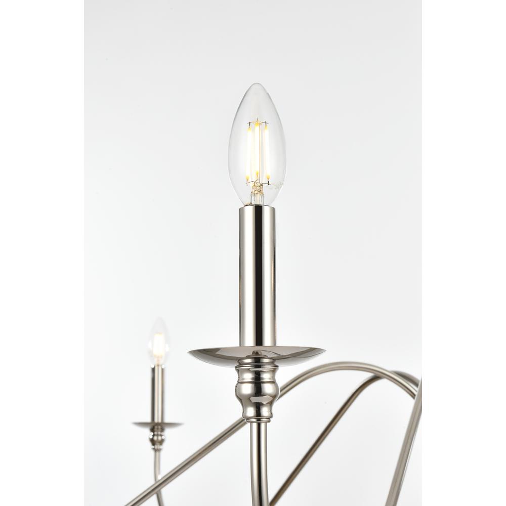 Rohan 54 inch chandelier in Polished Nickel. Picture 3
