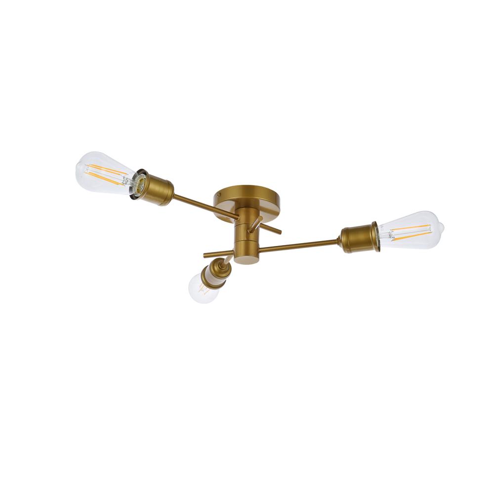 Xavier 3 lights flush mount in brass. Picture 6