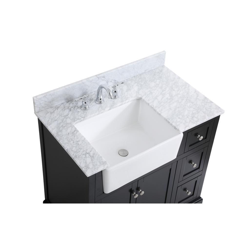 36 inch Single bathroom vanity in black with backsplash. Picture 10