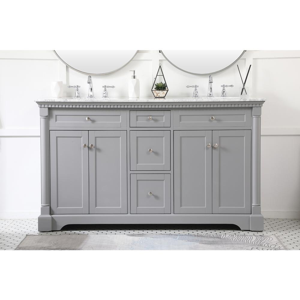 60 inch double bathroom vanity in Grey. Picture 14